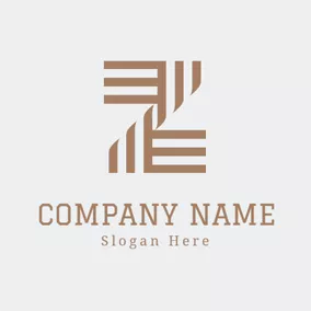 Zロゴ Brown Stripe and Letter Z logo design