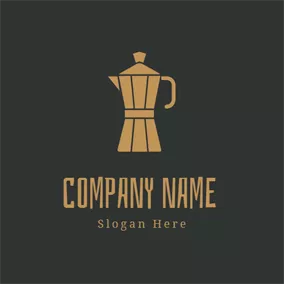 Food & Drink Logo Brown Tea Pot logo design