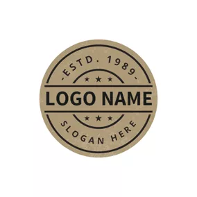 Retro Logo Brown Vintage Circle Stamp Postmark logo design