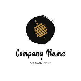 Ink Logo Brush Needle and Thread logo design