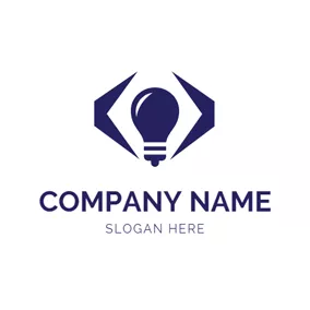 Science & Technology Logo Bulb and Code Symbol logo design