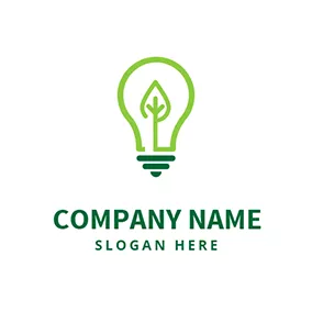Environment & Green Logo Bulb Icon logo design