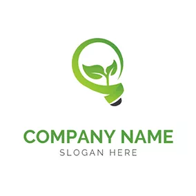 Environment & Green Logo Bulb Shape Biodegradable Logo logo design