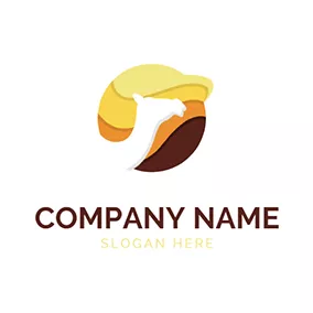 Desert Logo Camel Stripe Circle Desert logo design