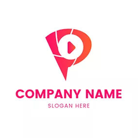 Pロゴ Camera Lens and Abstract P logo design