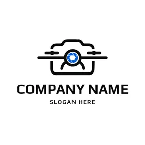 Flugzeuglogo Camera Shape and Drone logo design