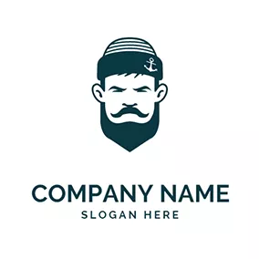 Cap Logo Cap Beard and Cool Captain logo design