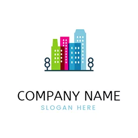 Construction Logo Cartoon Building Town logo design