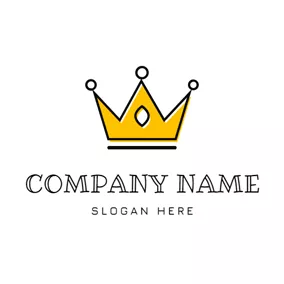 Monarch Logo Cartoon Cute Yellow Crown logo design