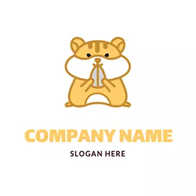 Hamster Logo Cartoon Standing Cute Hamster logo design
