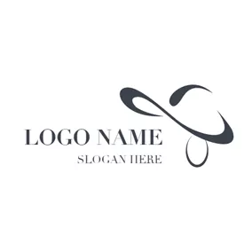 Abstract Logo Casual Black Curve logo design