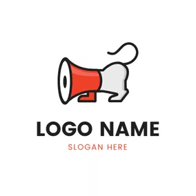 扬声器 Logo Cat Shape and Speaker logo design