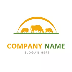 Agriculture Logo Cattle and Grass logo design