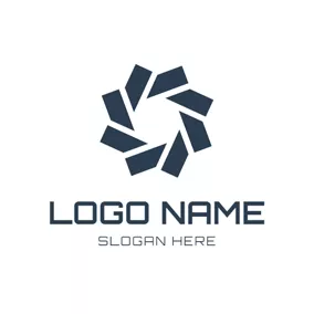 Dot Logo Centripetal Black Round logo design