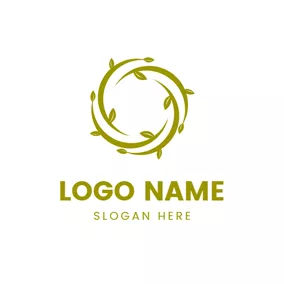 Vine Logo Centripetal Green Vine logo design