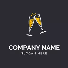 Cheers Logo Champagne Glass Cheers logo design