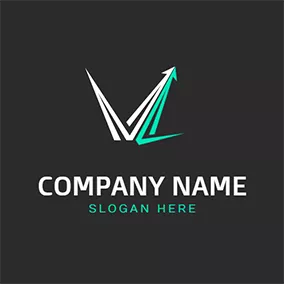 Check Logo Check Arrow Letter V L logo design