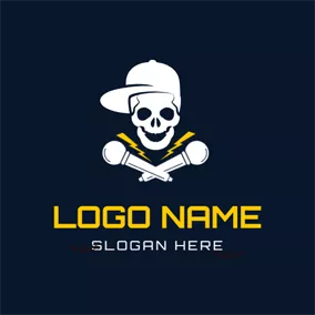 Music Logo Cheerful Skeleton and Hat logo design