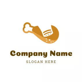 Salt Logo Chicken Leg and Salt logo design