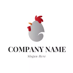 Restaurant Logo Chicken Shape and Egg logo design
