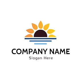 Chocolate Logo Chocolate and Yellow Sunflower Icon logo design