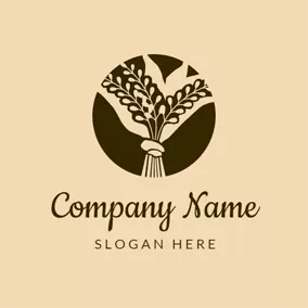 Agriculture Logo Chocolate Circle and Packaged Rice logo design