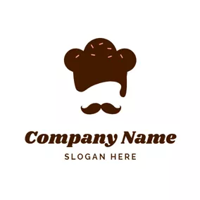 Bakery Logo Chocolate Hat and Beard logo design