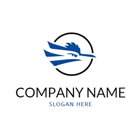 Roadrunner Logo Circle Abstract Roadrunner Head logo design