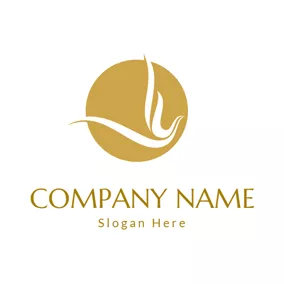 鳳凰Logo Circle and Abstract Fly Phoenix logo design