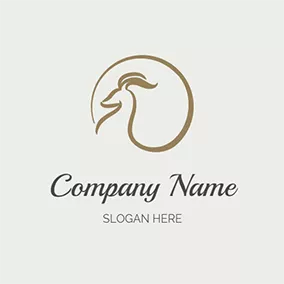 山羊 Logo Circle and Abstract Goat logo design
