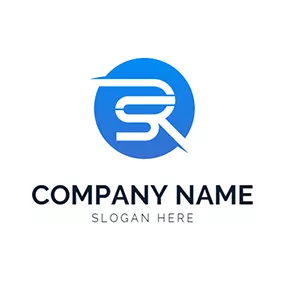 Sr Logo Circle and Abstract Letter R S logo design