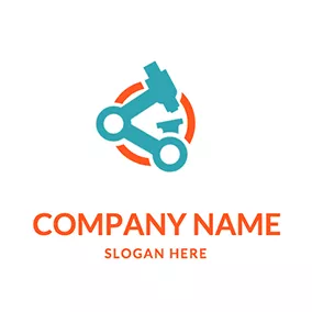 Science & Technology Logo Circle and Abstract Microscope logo design