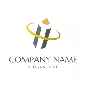 Pencil Logo Circle and Abstract Pencil logo design