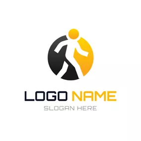 Walking Logo Circle and Abstract Walking logo design