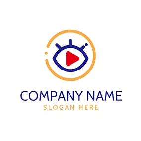 Eye Logo Circle and Big Eye Play Button logo design