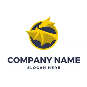 Dragon Logo Circle and Cartoon Dragon logo design