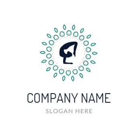 Yoga Logo Circle and Difficult Yoga Movement logo design