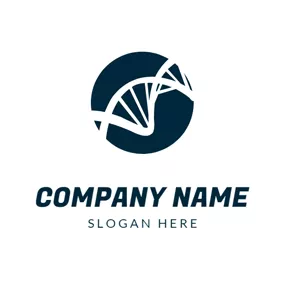 DNA Logo Circle and Dna Structure logo design