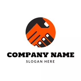 Handshake Logo Circle and Handshake Icon logo design