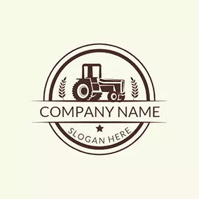 Agriculture Logo Circle and Harvester logo design