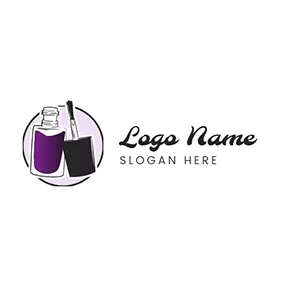 Manicure Logo Circle and Nail Polish logo design