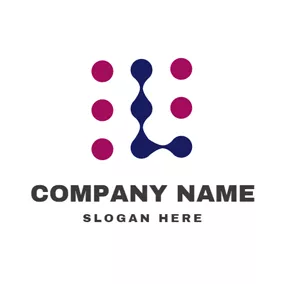 Lロゴ Circle and Navy Blue Letter L logo design