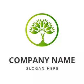 Oak Tree Logo Circle and Oak Tree logo design