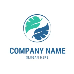 Agriculture Logo Circle and Organic Leaf logo design