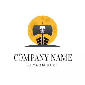 Logótipo Piratas Circle and Pirates Boat logo design