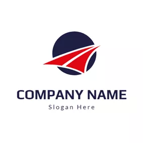 Road Logo Circle and Red Road logo design