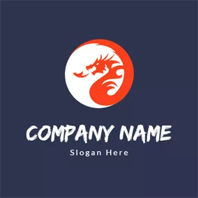 Retro Logo Circle and Retro Dragon logo design
