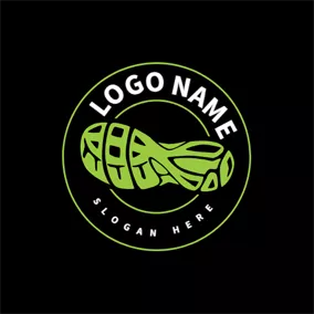 Walking Logo Circle and Shoe Sole logo design