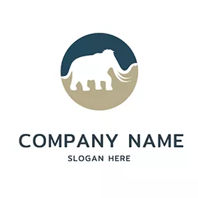 Mammoth Logo Circle and Simple Mammoth logo design