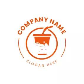 Soda Logo Circle and Soda Drinking Cup logo design